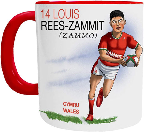 Louis Rees-Zammit - Wales Rugby Player Mug - Mugbys