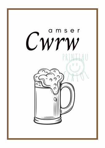 Amser Cwrw (Beer) - Printiau Siriol