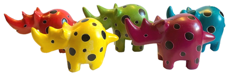 Set of 5 Colourful Soapstone Rhino