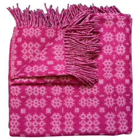Elderberry - Pink Welsh Tapestry Throw