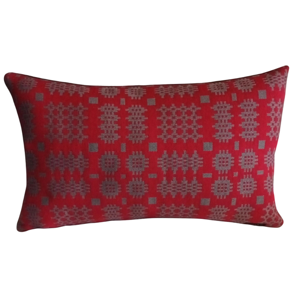 Welsh Tapestry Print Cushion - Red