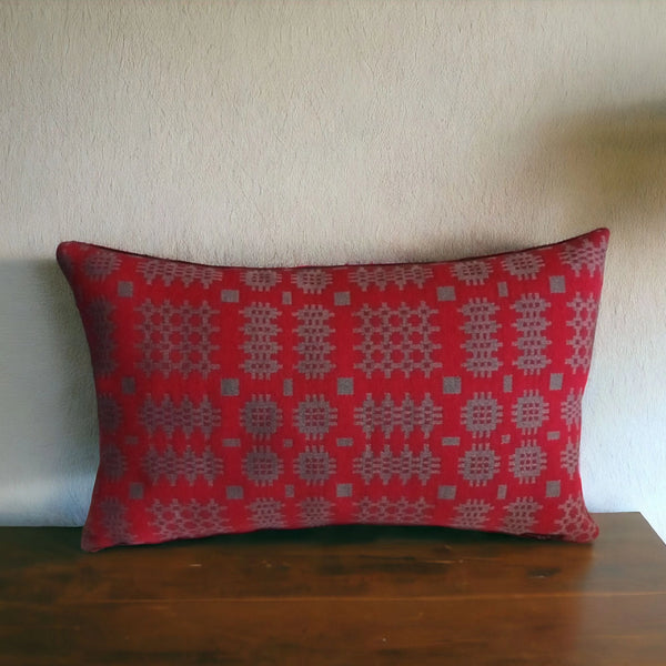 Welsh Tapestry Print Cushion - Red