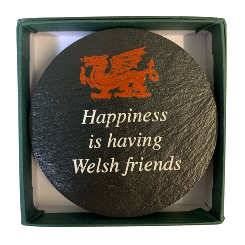Set of 4 'Happiness is having Welsh Friends' Coasters