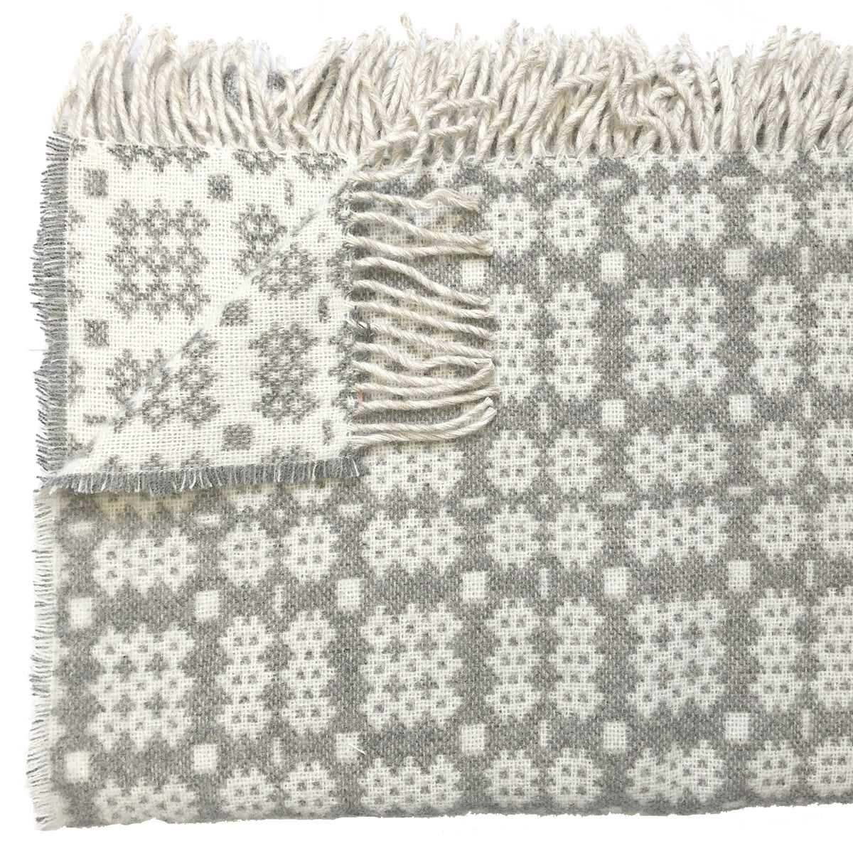 ［NEW］ハンドメイド 羊毛Tapestry Light gray×White Quarry Grey Welsh Tapestry Throw - Tysul – Cadwyn Cyf