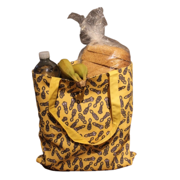 Cotton Canvas Mustard Love spoon Tote Bag