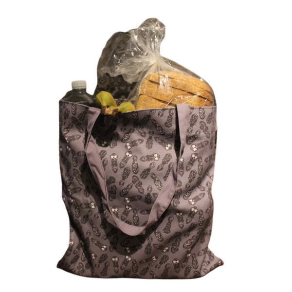 Cotton Canvas Grey Love spoon Tote Bag