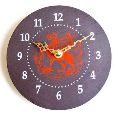 Round Dragon Slate Clock