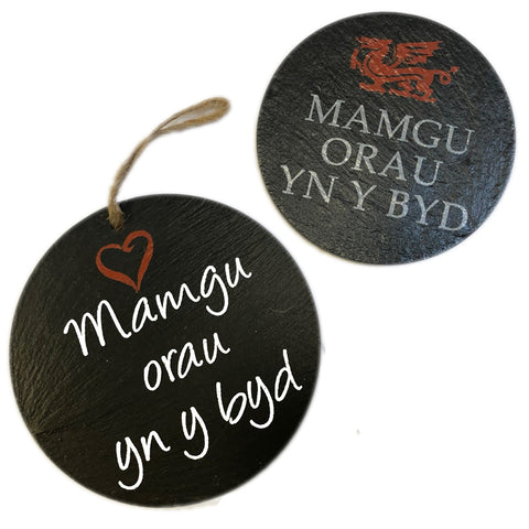 'Mamgu' Slate plaque and Coaster