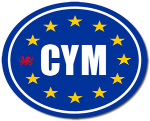 3 'CYM' + EU Stars Bumper Stickers