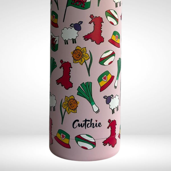 Potel Thermal Patrwm Cymreig - Pinc