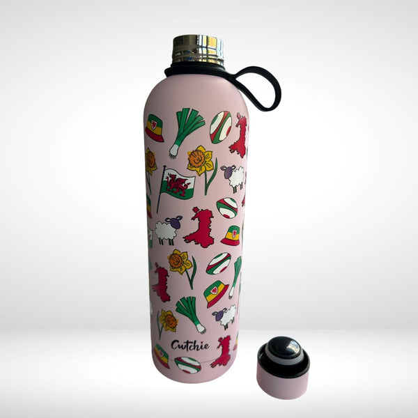 Potel Thermal Patrwm Cymreig - Pinc