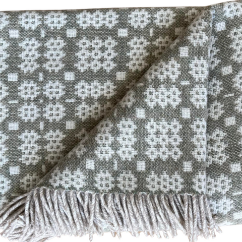 Chives- Light Green Welsh Tapestry Throw