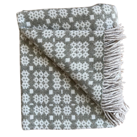 Chives- Light Green Welsh Tapestry Throw