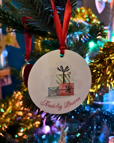 Metal 'Nadolig Llawen' Christmas Decoration - Set of 3