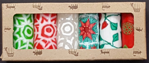 Christmas - Pack of 6 Mini Dinner Set Swazi Candles