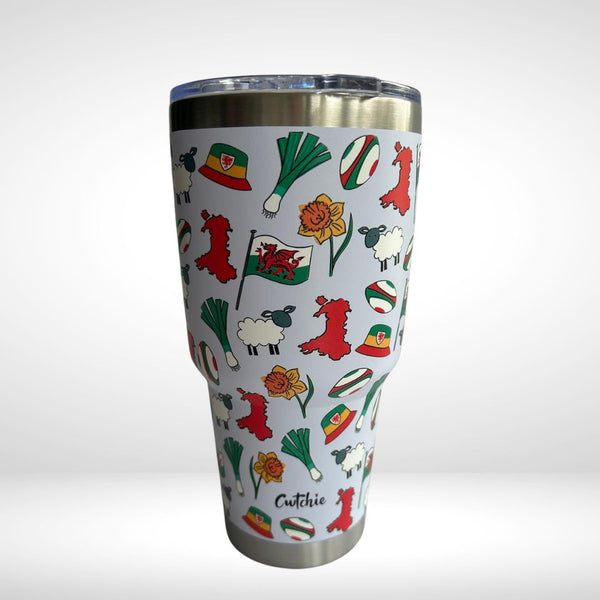 Potel Thermal Patrwm Cymreig - Melyn