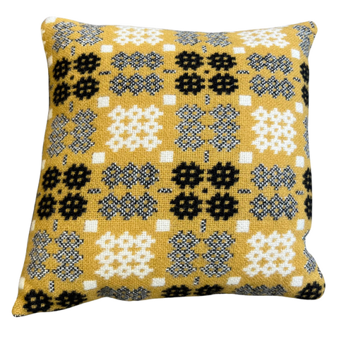 Brynteg - Mustard Welsh Tapestry Cushion