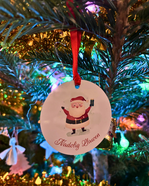 Metal 'Nadolig Llawen' Christmas Decoration - Set of 3