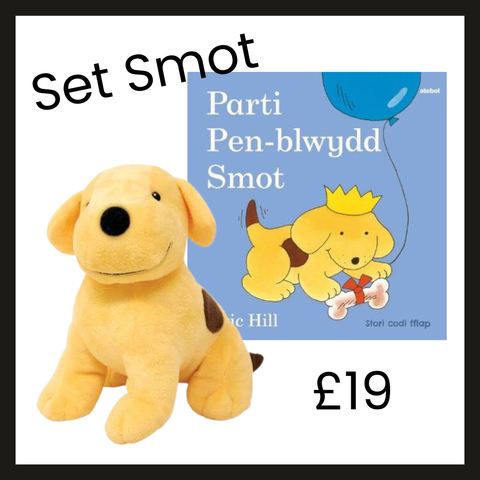 Set Tegan Meddal a Llyfr Smot y Ci