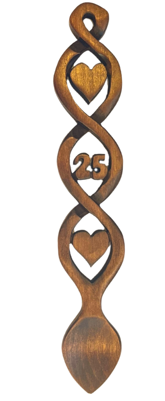 Classical 25th Wedding Anniversary Lovespoon - 020b