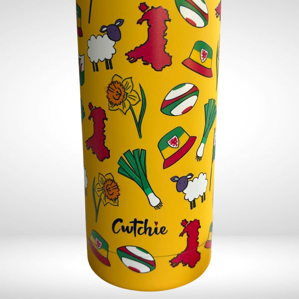 Potel Thermal Patrwm Cymreig - Melyn