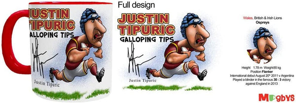 Justin Tipuric Mug - Wales Rugby Player Mug - Mugbys