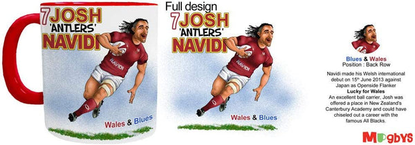 Josh Navidi Mug - Wales Rugby Player Mug - Mugbys