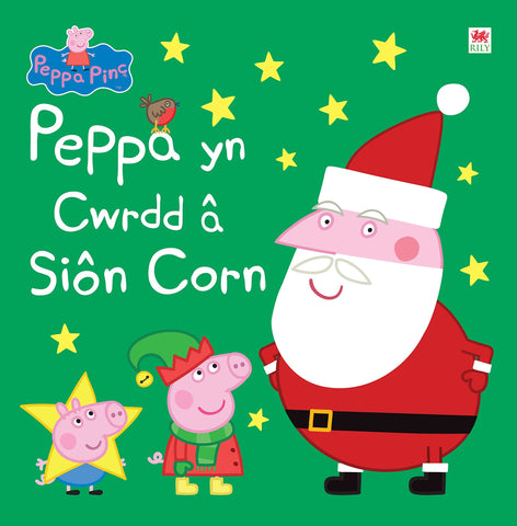 Llyfr Peppa yn Cwrdd a Sion Corn
