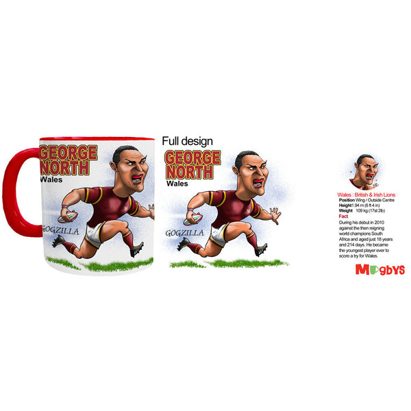 George North Mug - Wales Rugby Player Mug - Mugbys