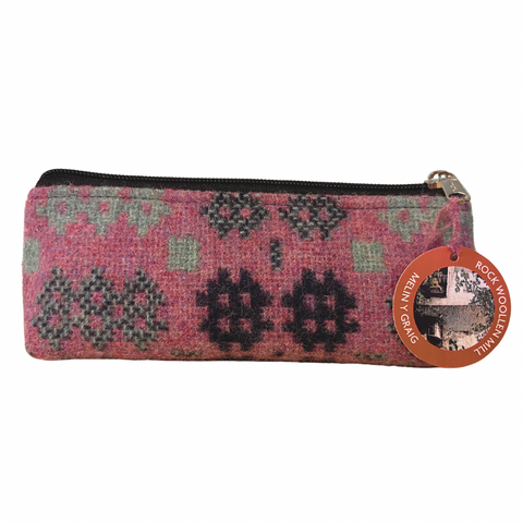 Welsh Tapestry Pencil Case - Pink Amaranth