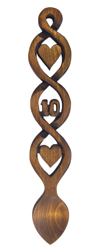 Classical 10th Wedding Anniversary Lovespoon - 019e