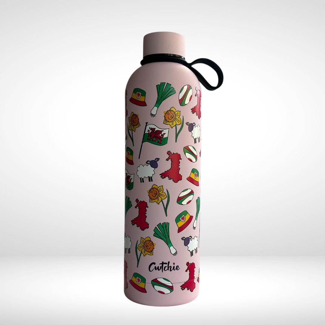 Potel Thermal Patrwm Cymreig - Pinc