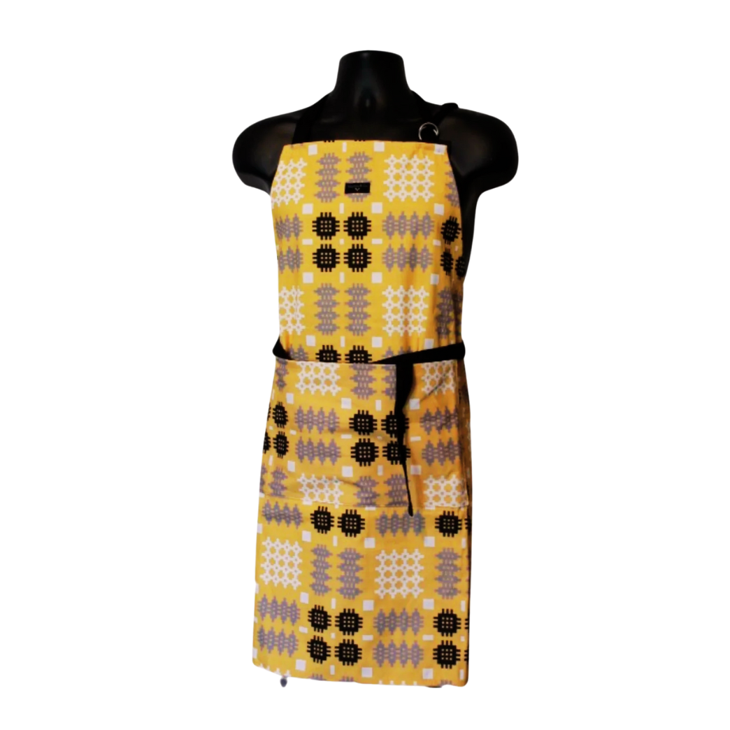 Welsh Tapestry Print Apron - Mustard