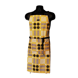 Welsh Tapestry Print Apron - Mustard
