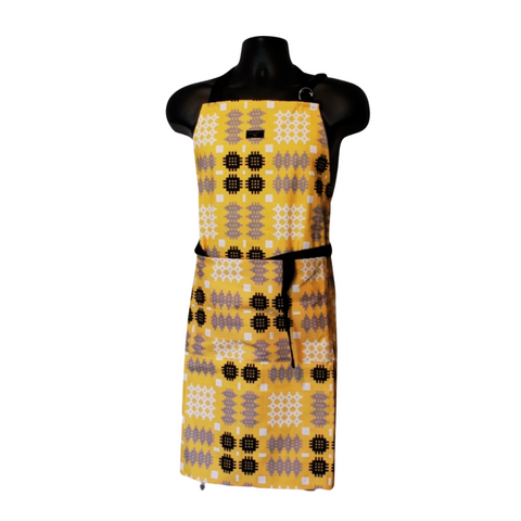 Welsh Tapestry Print Apron - Mustard