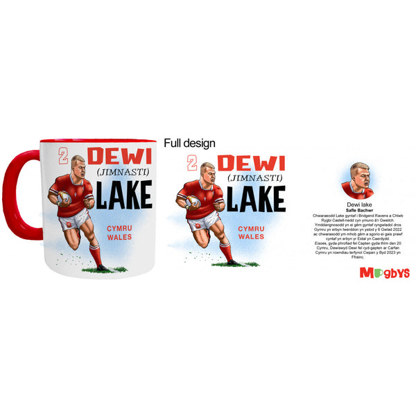 Dewi Lake Mug - Wales Rugby Player Mug - Mugbys