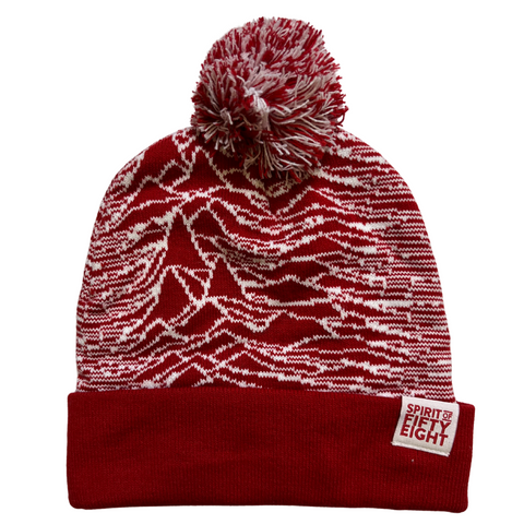 SO58 “Brooks” Red and White Bobble Hat