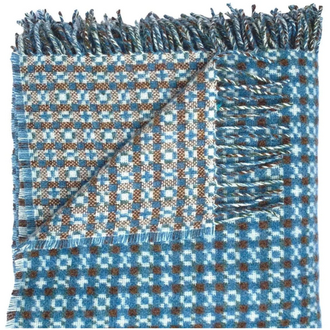 Geyron - Blue 'Einion' Welsh Tapestry Throw