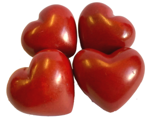 Set of 4 Soapstone Red Lovehearts