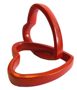 Red Soapstone Joined Hearts