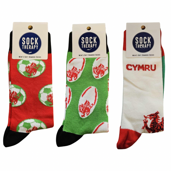 Welsh Football - Men's Welsh Bamboo Socks