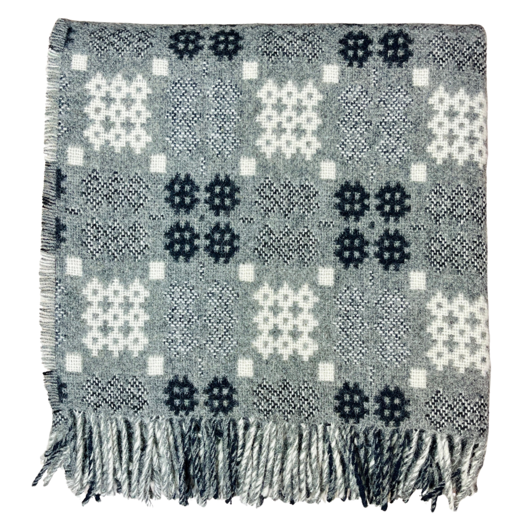 Dark Grey Welsh Tapestry Throw - Rhydowen – Cadwyn Cyf