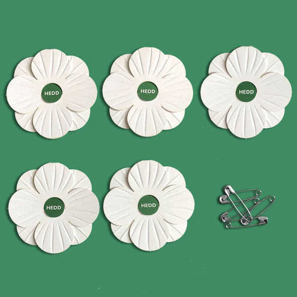 White Poppy - Hedd (Welsh for Peace) - Pack of 5 - Free Shipping