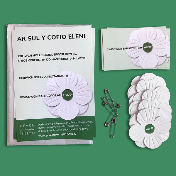 White Poppy - Hedd (Welsh for Peace) - Pack of 5 - Free Shipping