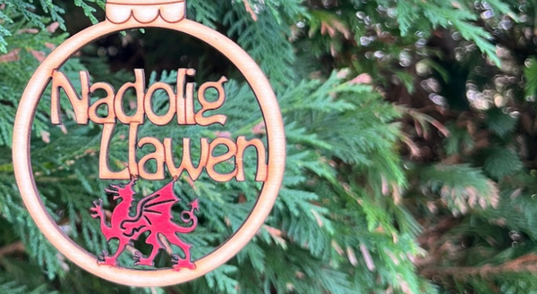 Dragon 'Nadolig Llawen' Christmas Decoration