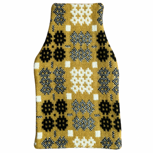 Welsh Tapestry Hot Water Bottle Cover - Mustard Yellow