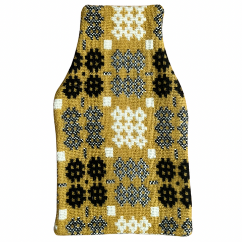 Welsh Tapestry Hot Water Bottle Cover - Mustard Yellow