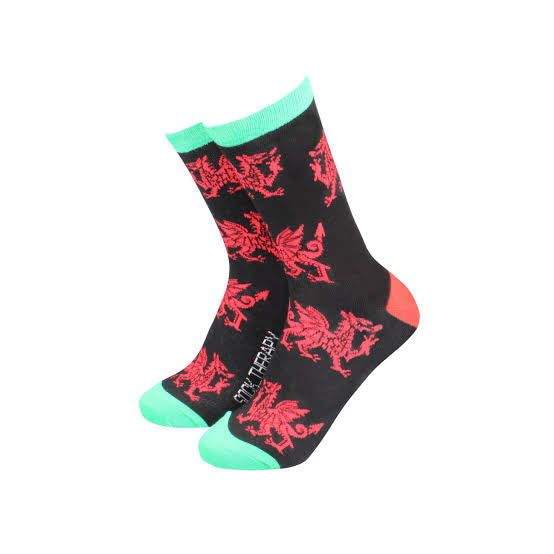 Welsh Dragon - Women's Welsh Bamboo Socks