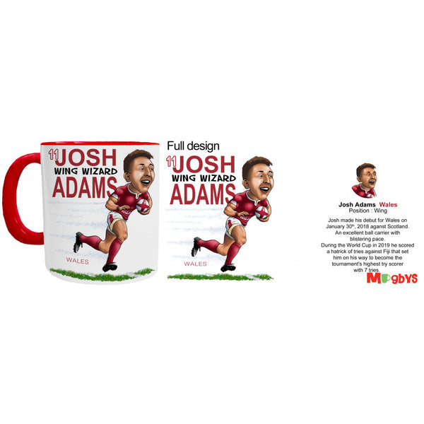 Josh Adams Mug - Wales Rugby Player Mug - Mugbys