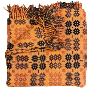 Orange Welsh Tapestry Throw - Jaspe